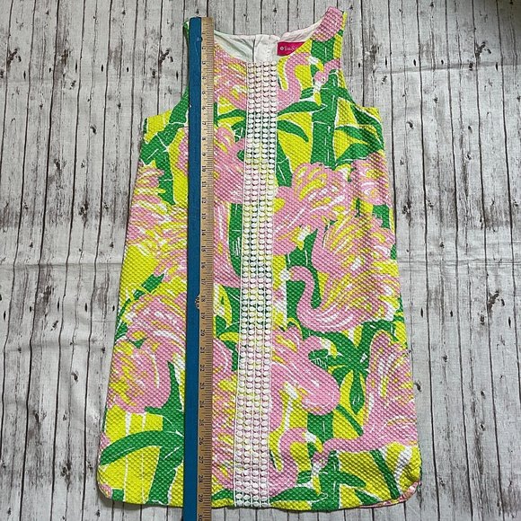 Lily Pulitzer For Target Fan Dance Flamingo Sleeveless Dress Girl Sz US L 10-12 - Picture 3 of 6